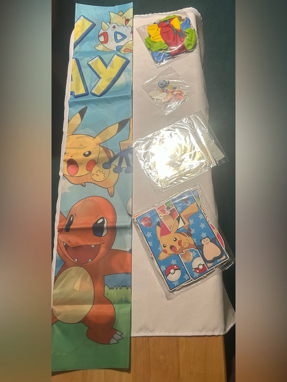 Pokemon Kids Party Banner and Decorations - Blue/Green/Orange - Picture 2 of 6